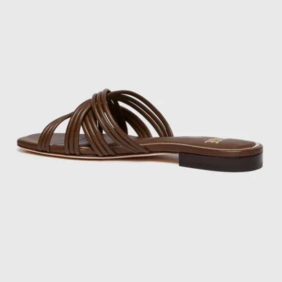 PAIGE Dina slide sandals in chocolate brown