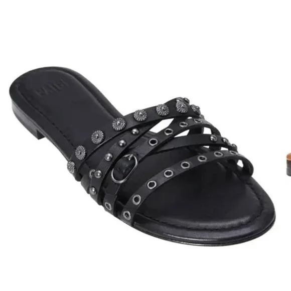 Paige Women’s Dylan Flat Sandals in Black Size 9.5‎