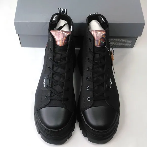 Palladium Revoly HI TX All Black 97424-010-M Hi-Top Sneakers Hiking Boots NIB