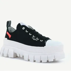 Palladium Women's Black and White platform lug Sole Sneakers
