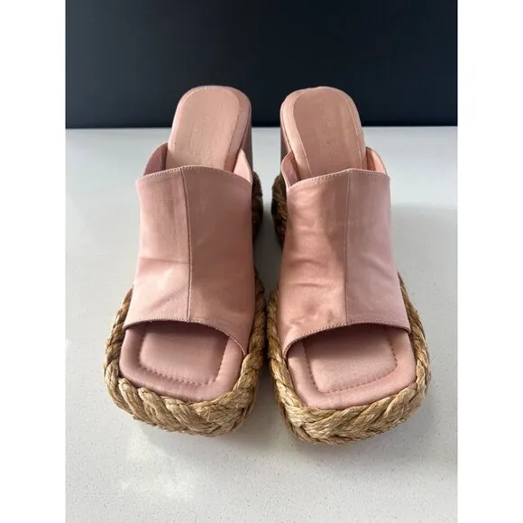 PALOMA BARCELÓ BLUSH PLATFORM SLIDE ESPADRILLES SANDALS  SIZE 38