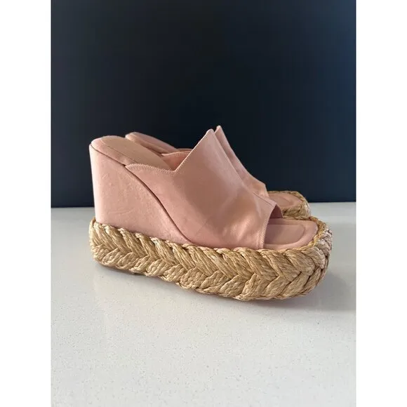PALOMA BARCELÓ BLUSH PLATFORM SLIDE ESPADRILLES SANDALS  SIZE 38