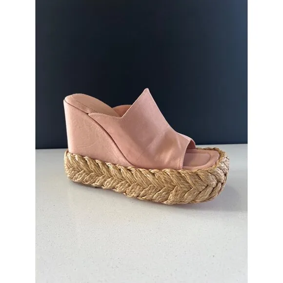 PALOMA BARCELÓ BLUSH PLATFORM SLIDE ESPADRILLES SANDALS  SIZE 38