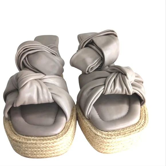 Paloma Barcelo Beige Luna Tie-Up Strappy Heels..... Size 40/US 9.5