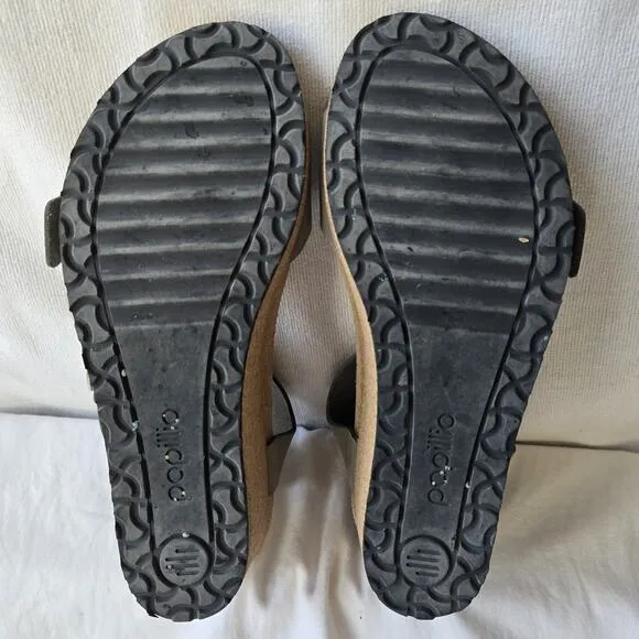 Papillio by Birkenstock Soley Women's Nubuck Wedge Sandals Gray Size 39/US 8-8.5
