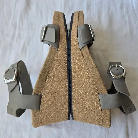 Papillio by Birkenstock Soley Women's Nubuck Wedge Sandals Gray Size 39/US 8-8.5