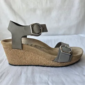 Papillio by Birkenstock Soley Women's Nubuck Wedge Sandals Gray Size 39/US 8-8.5