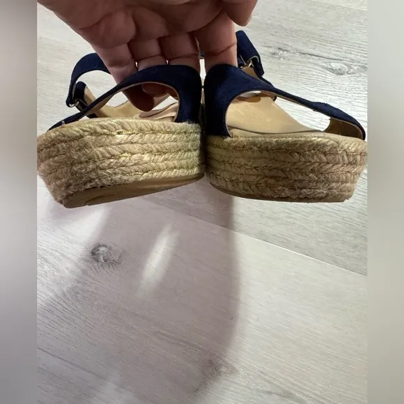 Patricia Green Corrie Platform Espadrilles in Navy, Size 41