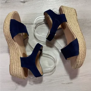 Patricia Green Corrie Platform Espadrilles in Navy, Size 41