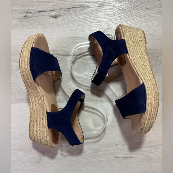 Patricia Green Corrie Platform Espadrilles in Navy, Size 41