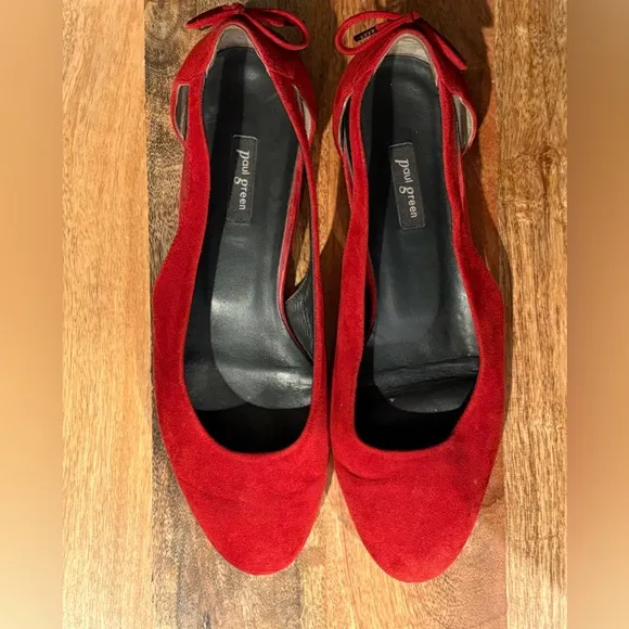 Paul Green cutout red Ballet Flats 6