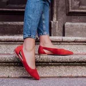Paul Green cutout red Ballet Flats 6