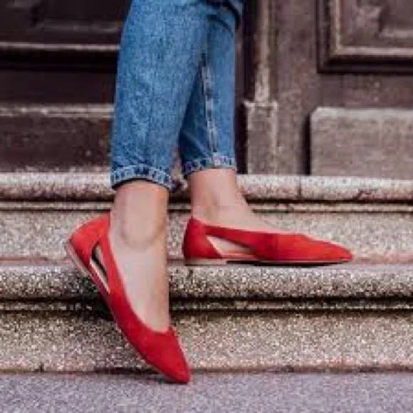 Paul Green cutout red Ballet Flats 6