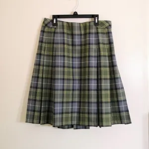 Pendleton Women's 100% Wool Pleated Midi Skirt Green/Grey Size 10P