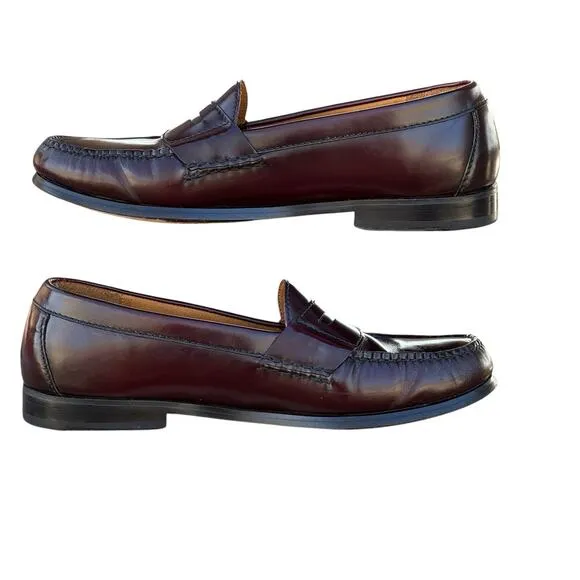 Penny Loafers Cole Haan Pinch Size 9D Burgundy Luxury Premium EUC