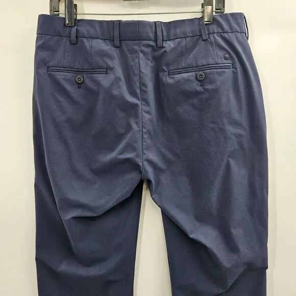 Peter Millar Crown Performance Navy Blue Dress Pants 34x30 Flat Front Trousers