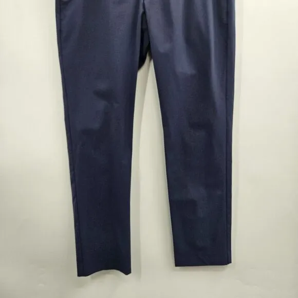 Peter Millar Crown Performance Navy Blue Dress Pants 34x30 Flat Front Trousers