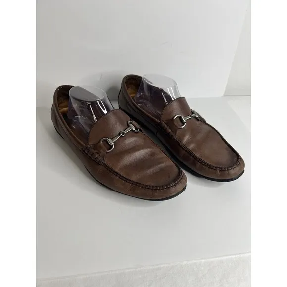 Peter Millar Horse-Bit Brown Leather Loafers Men’s Size 11M