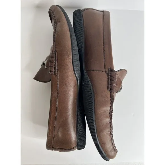 Peter Millar Horse-Bit Brown Leather Loafers Men’s Size 11M