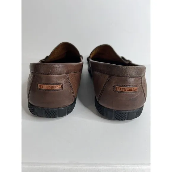 Peter Millar Horse-Bit Brown Leather Loafers Men’s Size 11M