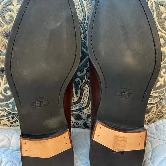 Peter Millar Men's Burnished Penny Loafers in Brown