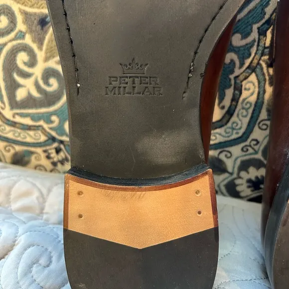 Peter Millar Men's Burnished Penny Loafers in Brown