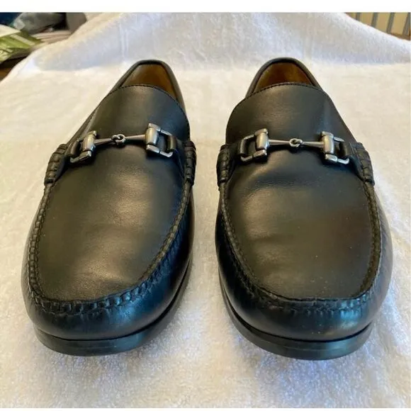 Peter Millar Men's Size 9.5 Horsebit Loafers Black Leather Classic Office Casual