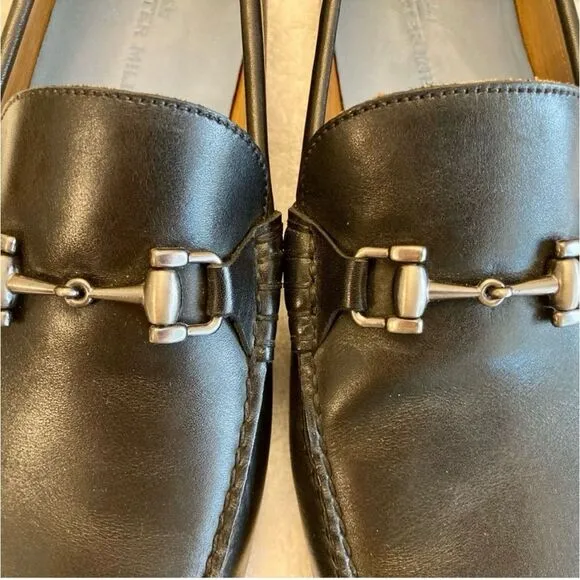 Peter Millar Men's Size 9.5 Horsebit Loafers Black Leather Classic Office Casual