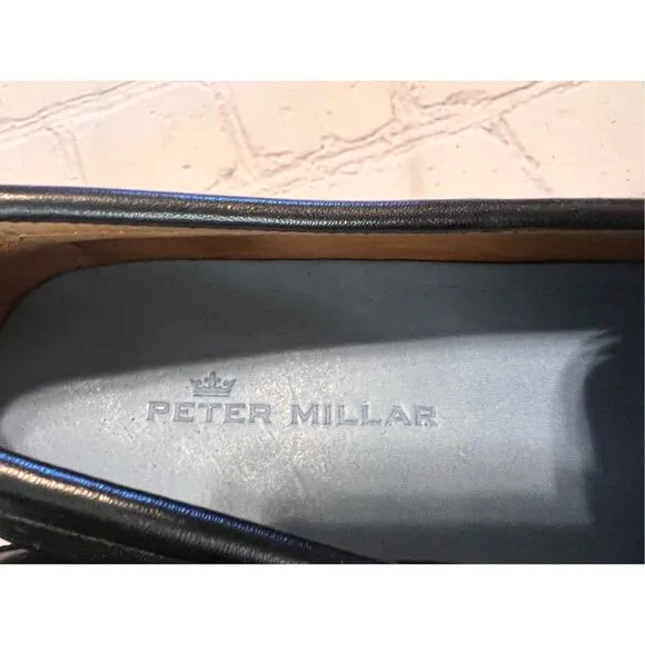 Peter Millar Men's Size 9.5 Horsebit Loafers Black Leather Classic Office Casual