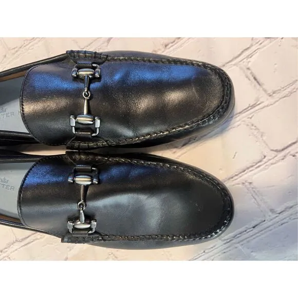 Peter Millar Men's Size 9.5 Horsebit Loafers Black Leather Classic Office Casual