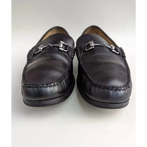 Peter Millar Men's Size 9.5 Horsebit Loafers Black Leather Classic Office Casual