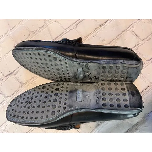 Peter Millar Men's Size 9.5 Horsebit Loafers Black Leather Classic Office Casual