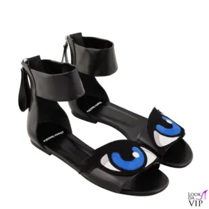 PIERRE HARDY Oh Roy Black Leather Flat Gladiator Sandal Size 40