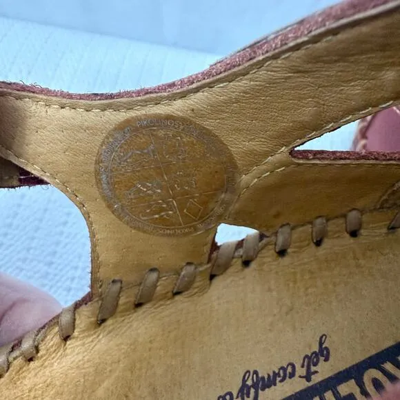 Pikolinos Sandals Women's Size 11 Red Tan P Vallarta 41 EU Leather Flat Boho