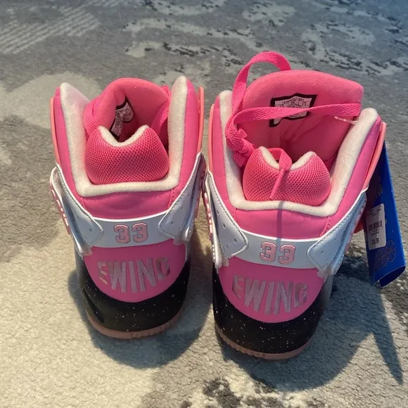 Pink and White High-Top Sneakers