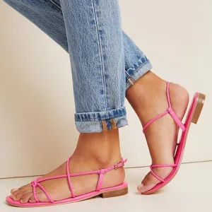 Pink Anthropologie Strappy Open-Toe Sandals (NWT)