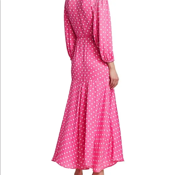Pink Essentiel Antwerp Vundamental Polka Dot Maxi Wrap Dress