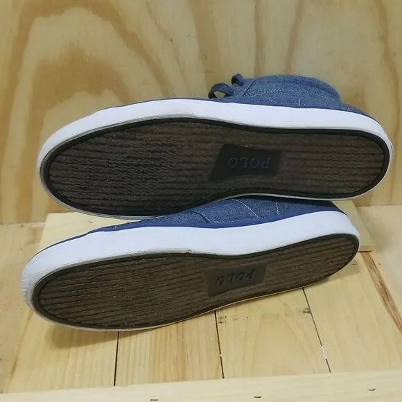 Polo by Ralph Lauren Denim high top Sneakers Mens size 11 1/2