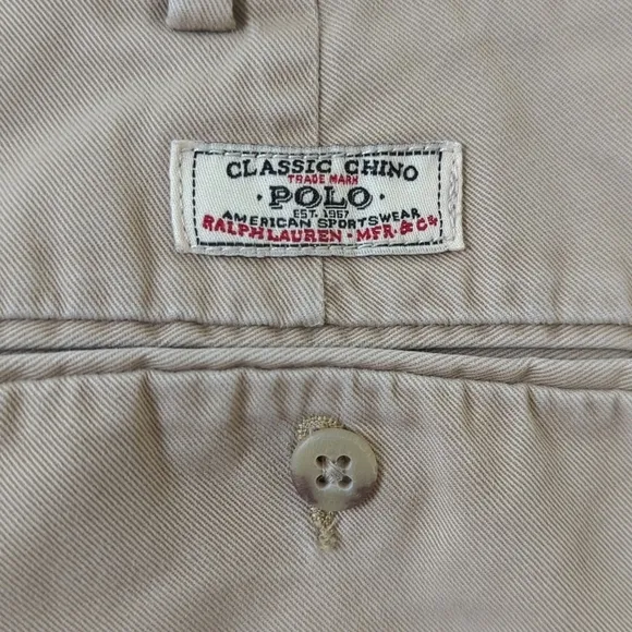 Polo Ralph Lauren 90's Vintage Prospect Classic Relaxed Fit Khaki Shorts Tan 34