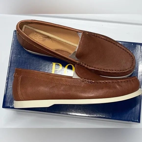 Polo Ralph Lauren Men Merton Leather Venetian Loafers Sz 11 Brown Dress Shoe New