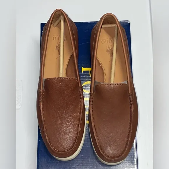 Polo Ralph Lauren Men Merton Leather Venetian Loafers Sz 11 Brown Dress Shoe New