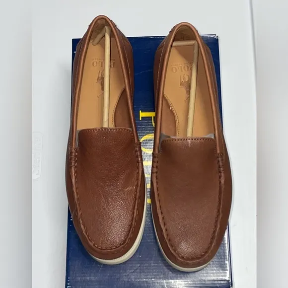 Polo Ralph Lauren Men Merton Leather Venetian Loafers Sz 12 Brown Dress Shoe New