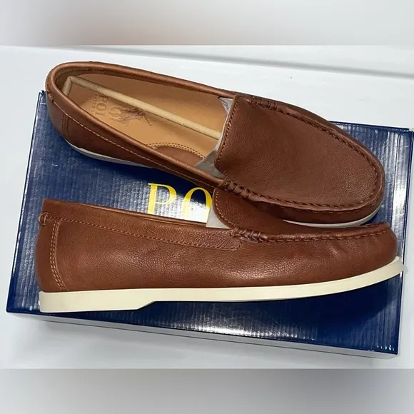 Polo Ralph Lauren Men Merton Leather Venetian Loafers Sz 7 Brown Dress Shoe New