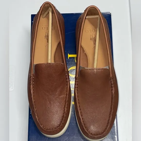 Polo Ralph Lauren Men Merton Leather Venetian Loafers Sz 9 Brown Dress Shoe New