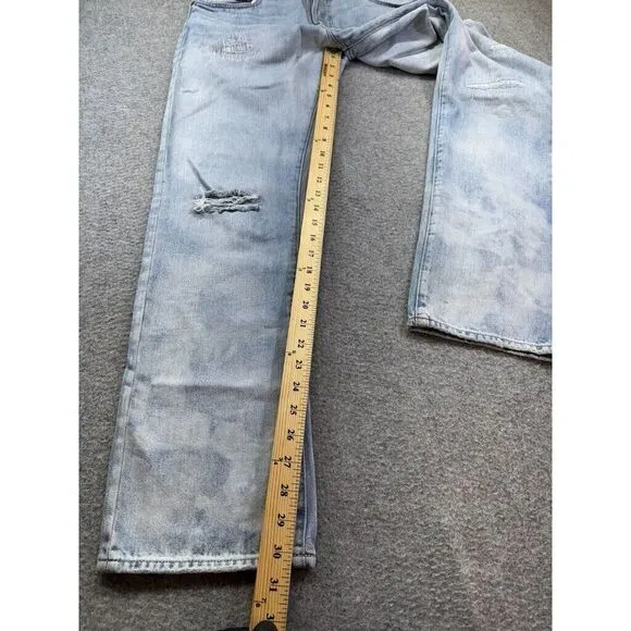 Polo Ralph Lauren Men's Jeans 34x30 Varick Slim‎ Straight Light Wash Distressed