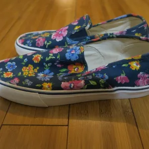 Polo Ralph Lauren Mytton Navy Floral Canvas Men's Sneakers Size 10 D