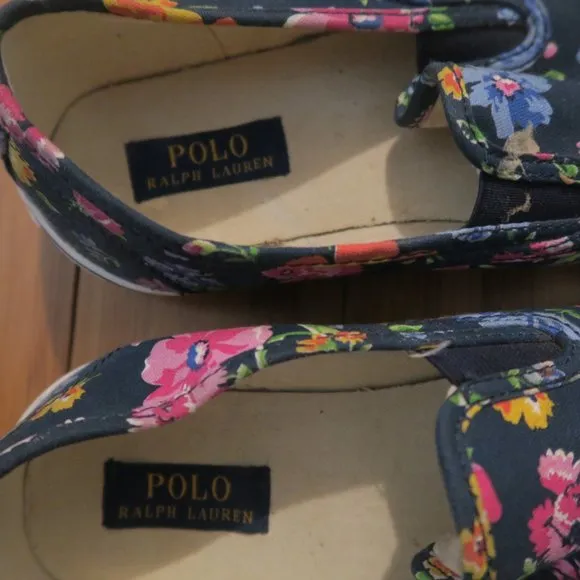 Polo Ralph Lauren Mytton Navy Floral Canvas Men's Sneakers Size 10 D
