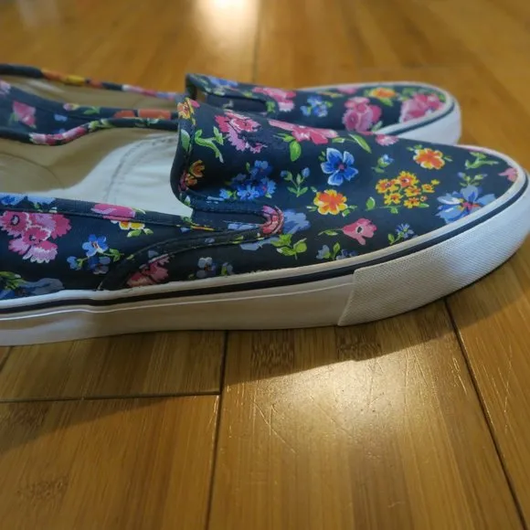 Polo Ralph Lauren Mytton Navy Floral Canvas Men's Sneakers Size 10 D