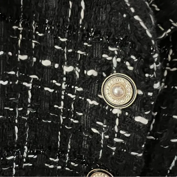 Pomander place tweed Stacie mini dress ladies large black white