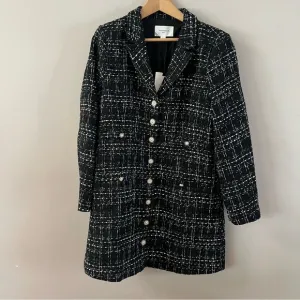 Pomander place tweed Stacie mini dress ladies large black white